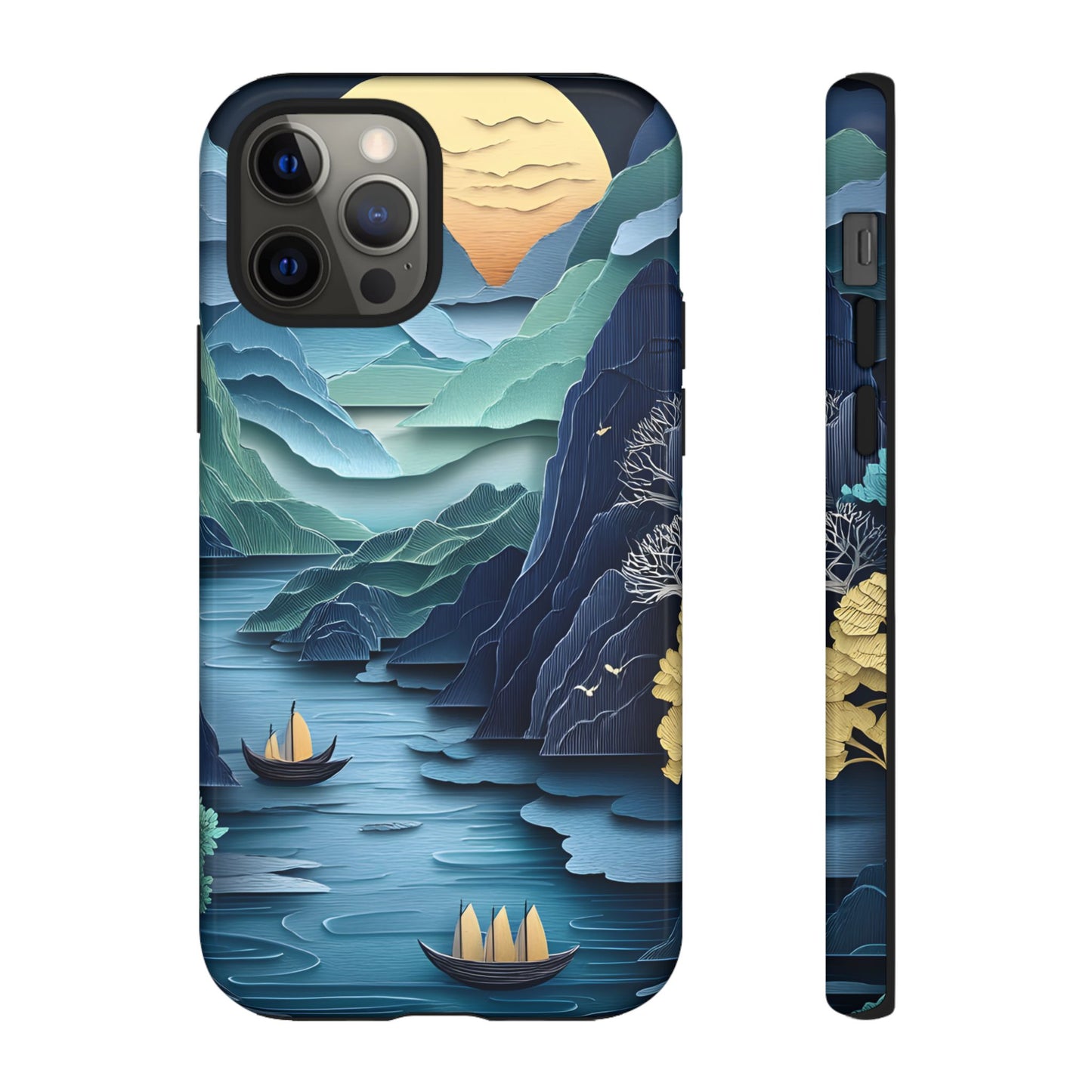 3D Paper Art Nature_4 Customizable Tough Phone Case for iPhone 16, 15 Pro Max, Samsung S24 Ultra, Pixel 7 & more