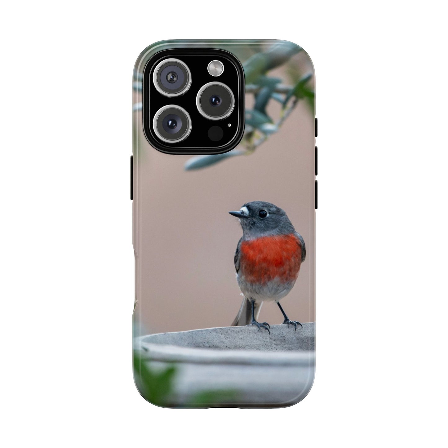Scarlet Robin - Tough Phone Case - Fono Caso x EstebantheNatureman - Wildlife Photography Case - Gift for Bird Lovers