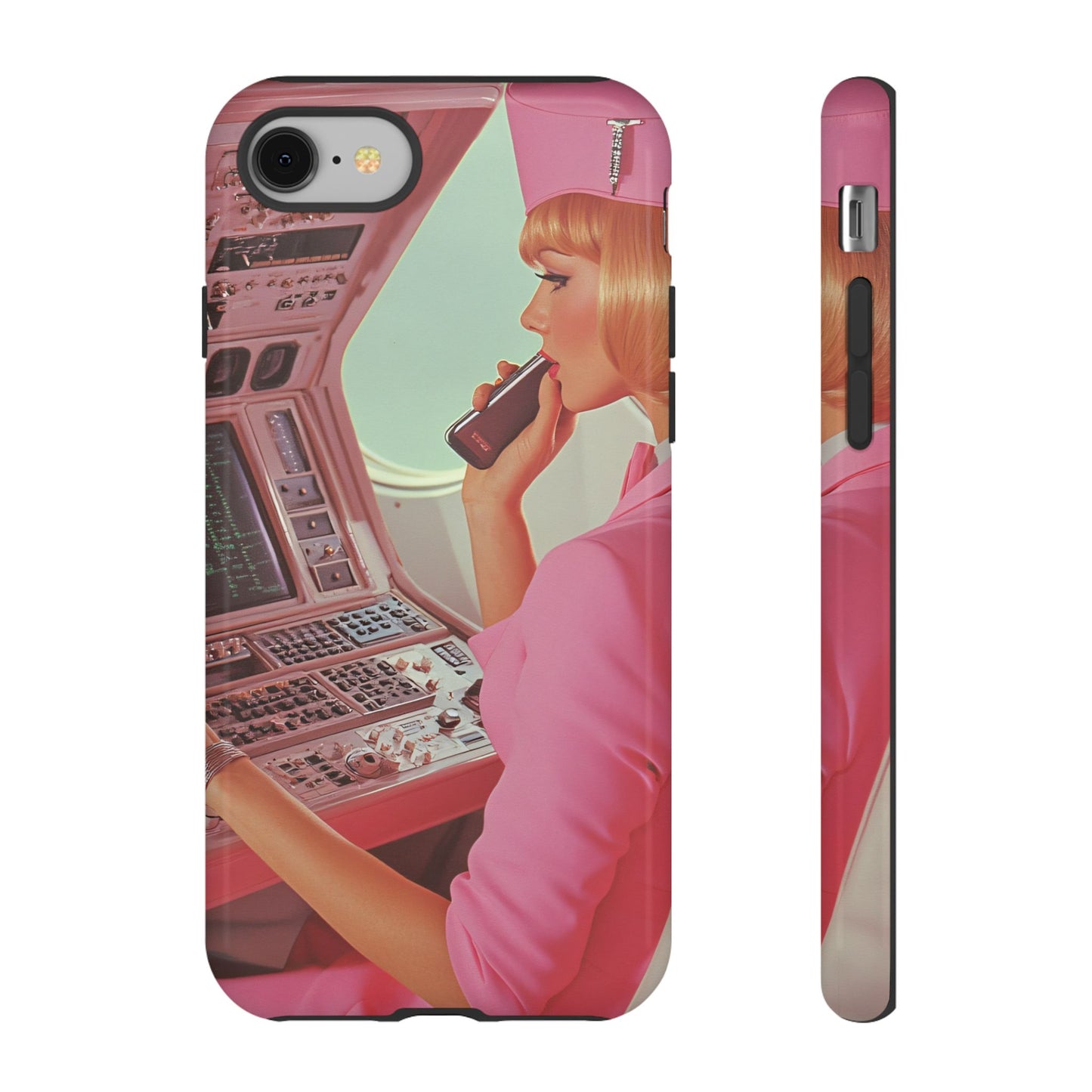 Retro Airline Aesthetic Mid-Century Travel Art_1 Customizable Tough Phone Case for iPhone 16, 15 Pro Max, Samsung S24 Ultra, Pixel 7 & more