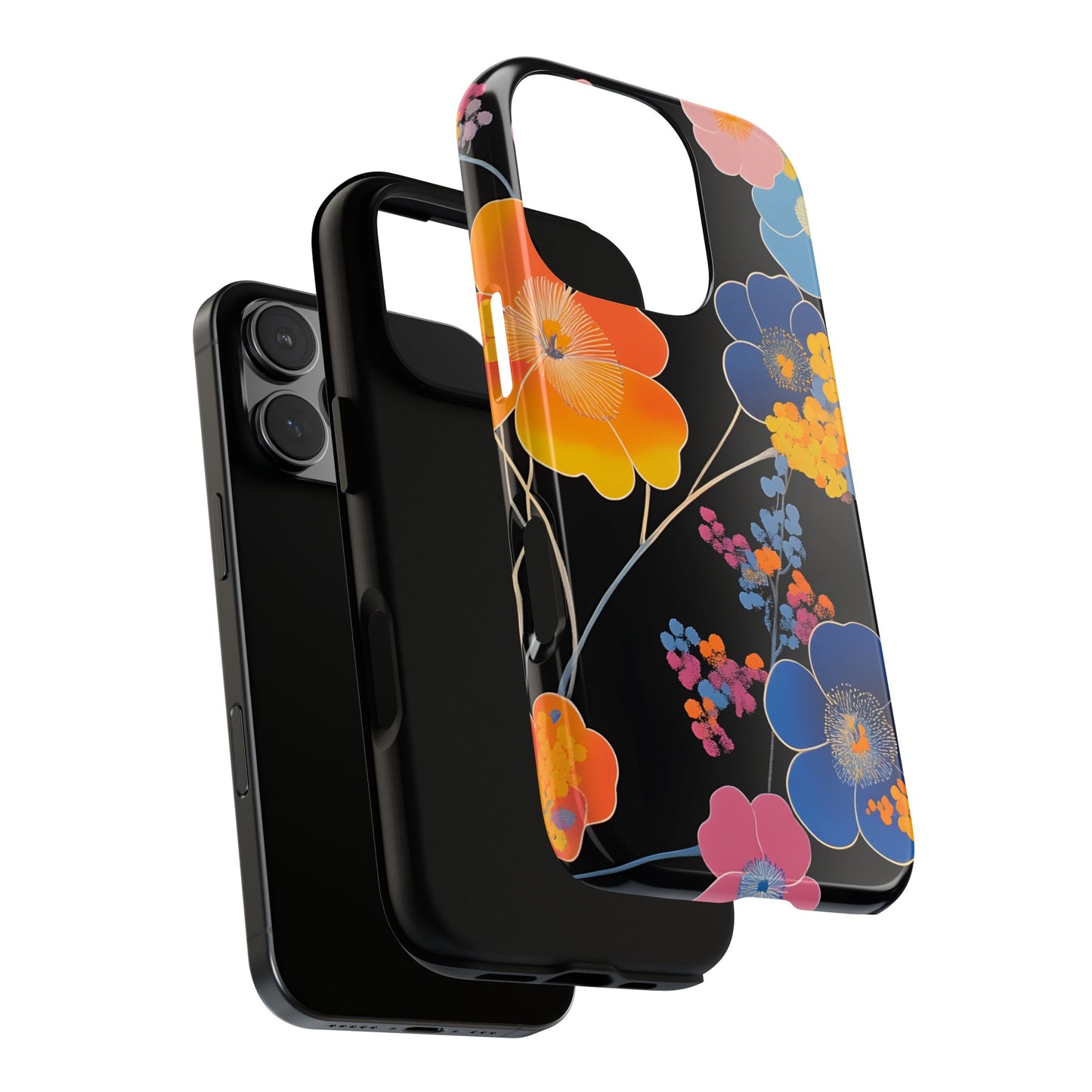 Vivid Japanese Floral Illustration_5 Customizable Tough Phone Case for iPhone 16, 15 Pro Max, Samsung S24 Ultra, Pixel 7 & more