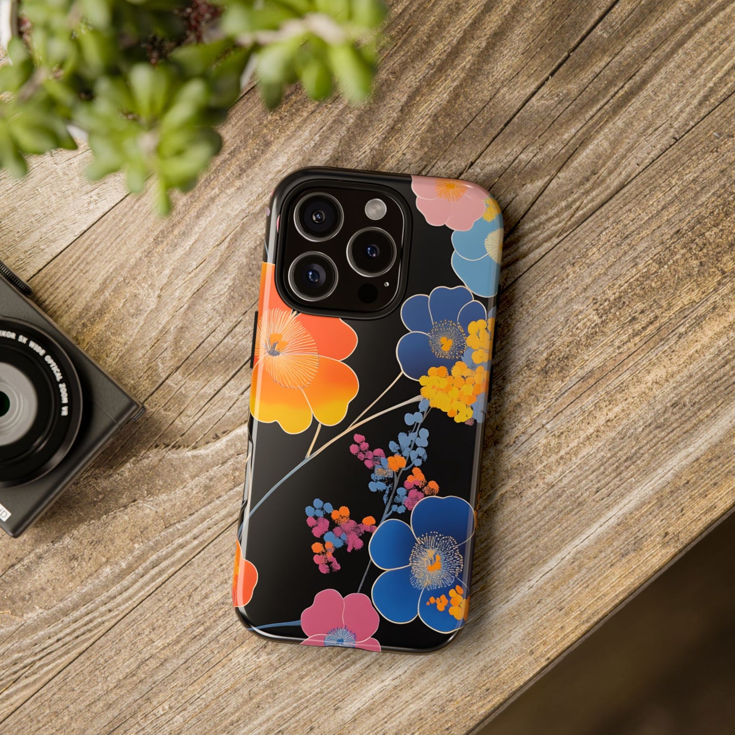 Vivid Japanese Floral Illustration_5 Customizable Tough Phone Case for iPhone 16, 15 Pro Max, Samsung S24 Ultra, Pixel 7 & more