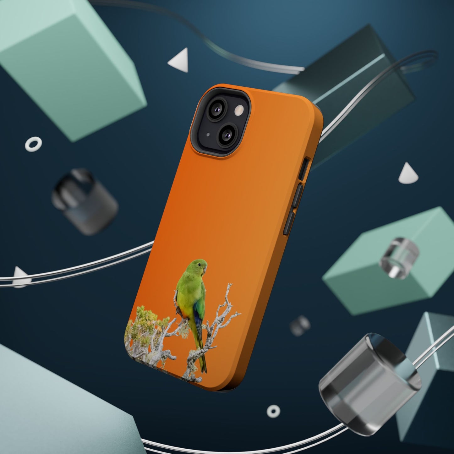 Orange-bellied Parrot - Magnetic Impact-Resistant Phone Case - Fono Caso x EstebantheNatureman - Wildlife Case - Gift for Bird Lovers