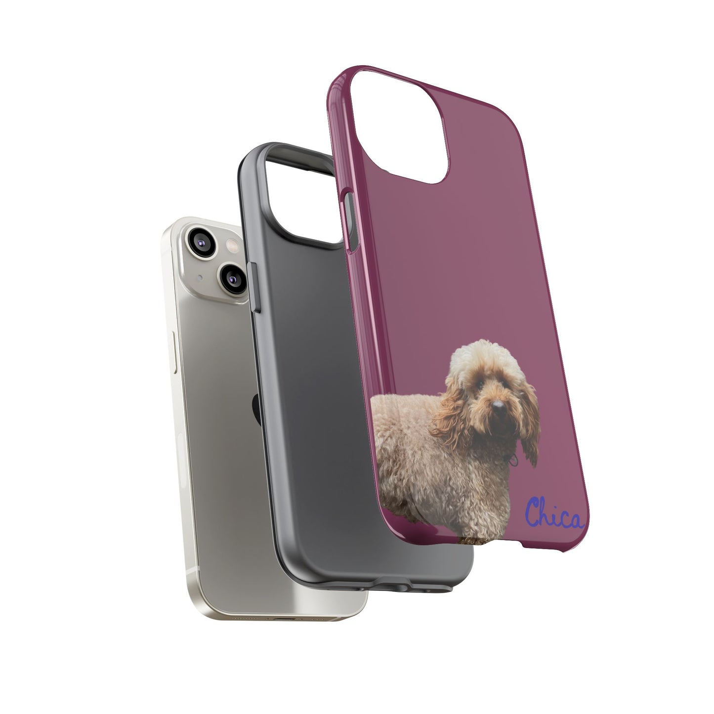 Customizable Pet Tough Phone Case Your Pet Photo or Digital Painting with Name_9 iPhone 16, 15 Pro Max, 15 Plus, Samsung S24 Ultra, Pixel 7