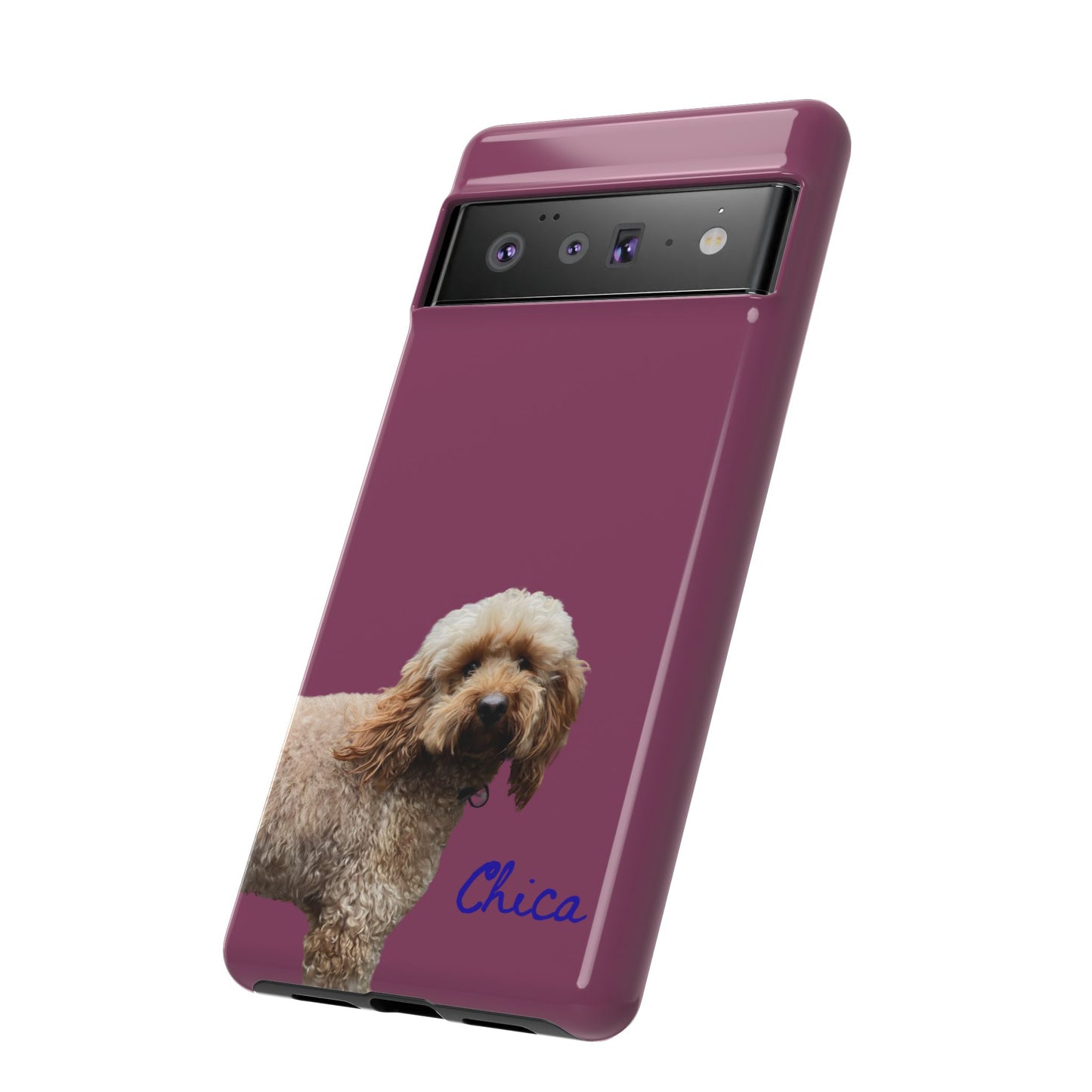 Customizable Pet Tough Phone Case Your Pet Photo or Digital Painting with Name_9 iPhone 16, 15 Pro Max, 15 Plus, Samsung S24 Ultra, Pixel 7