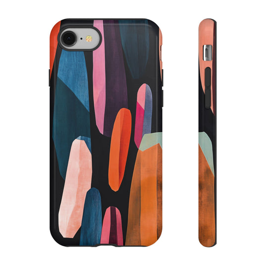 Colorful Abstract Organic Shapes_4 Customizable Tough Phone Case for iPhone 16, 15 Pro Max, Samsung S24 Ultra, Pixel 7 & more