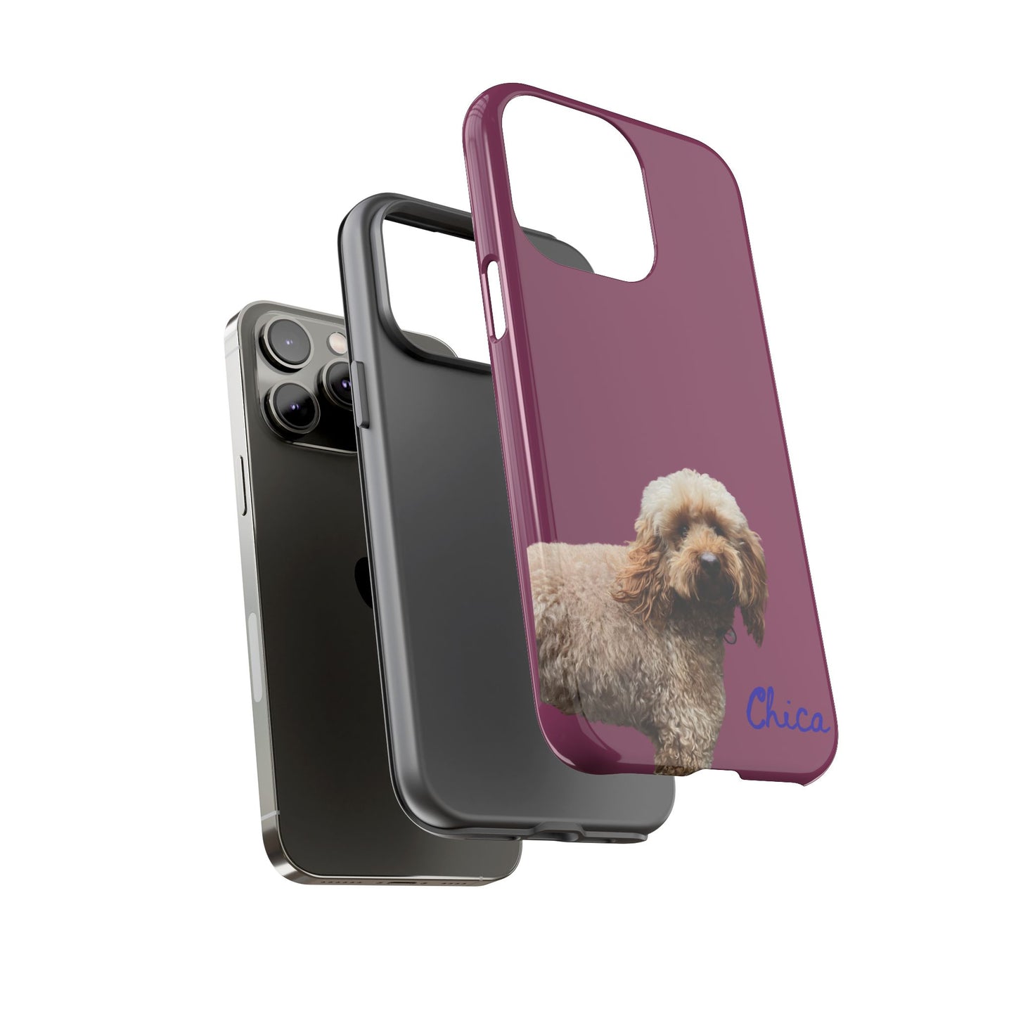 Customizable Pet Tough Phone Case Your Pet Photo or Digital Painting with Name_9 iPhone 16, 15 Pro Max, 15 Plus, Samsung S24 Ultra, Pixel 7