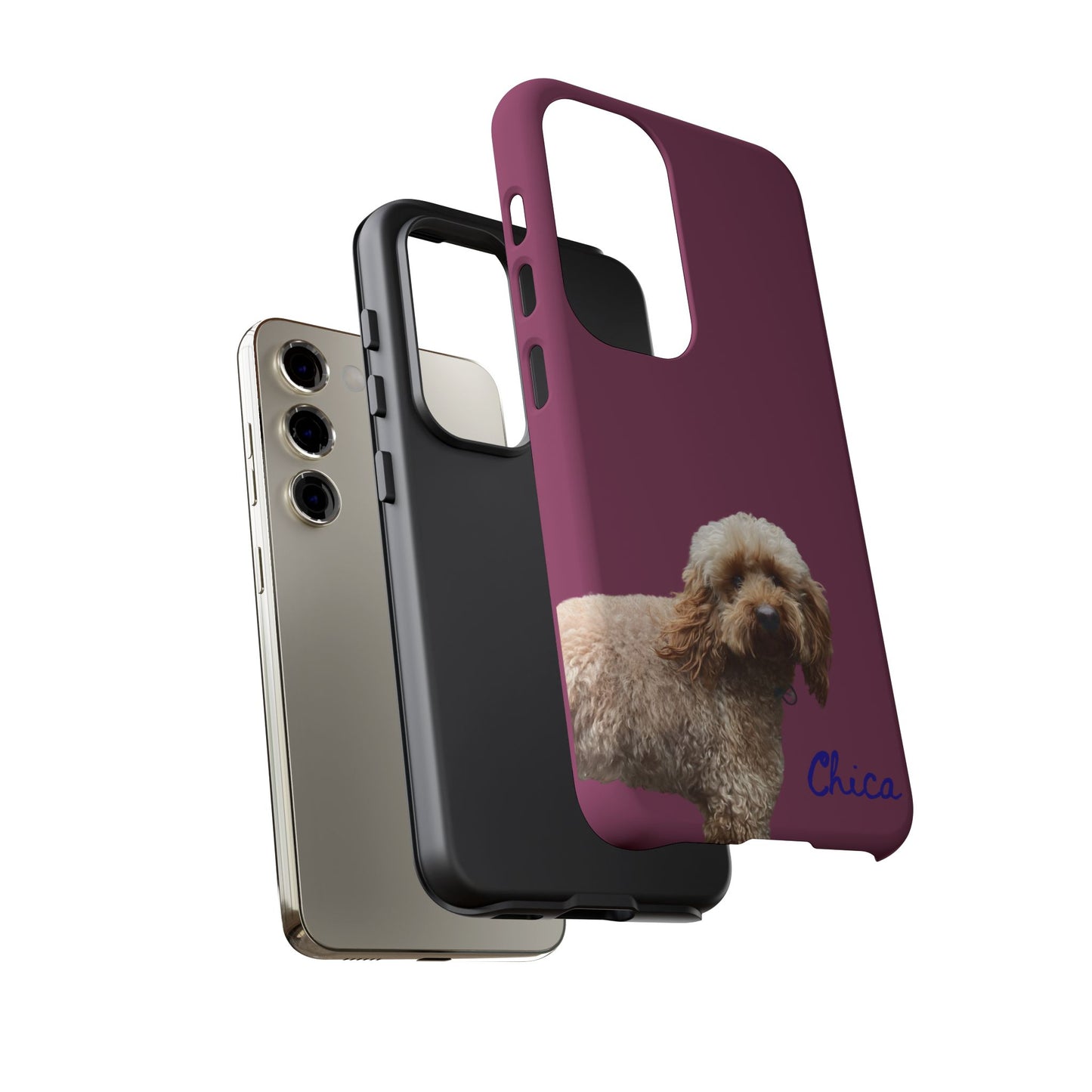 Customizable Pet Tough Phone Case Your Pet Photo or Digital Painting with Name_9 iPhone 16, 15 Pro Max, 15 Plus, Samsung S24 Ultra, Pixel 7