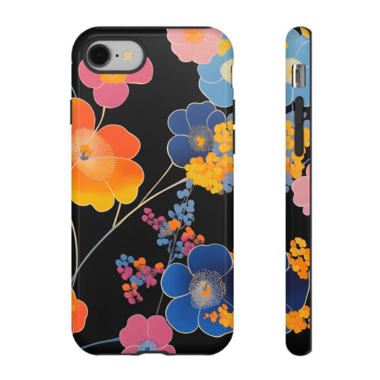 Vivid Japanese Floral Illustration_5 Customizable Tough Phone Case for iPhone 16, 15 Pro Max, Samsung S24 Ultra, Pixel 7 & more
