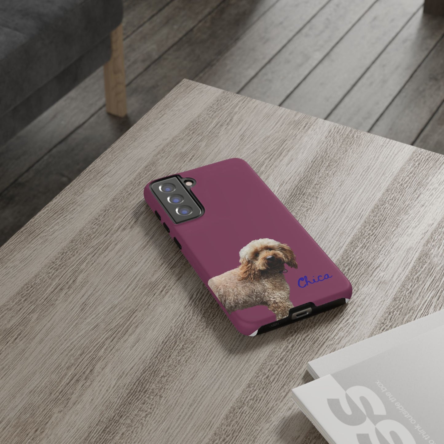 Customizable Pet Tough Phone Case Your Pet Photo or Digital Painting with Name_9 iPhone 16, 15 Pro Max, 15 Plus, Samsung S24 Ultra, Pixel 7