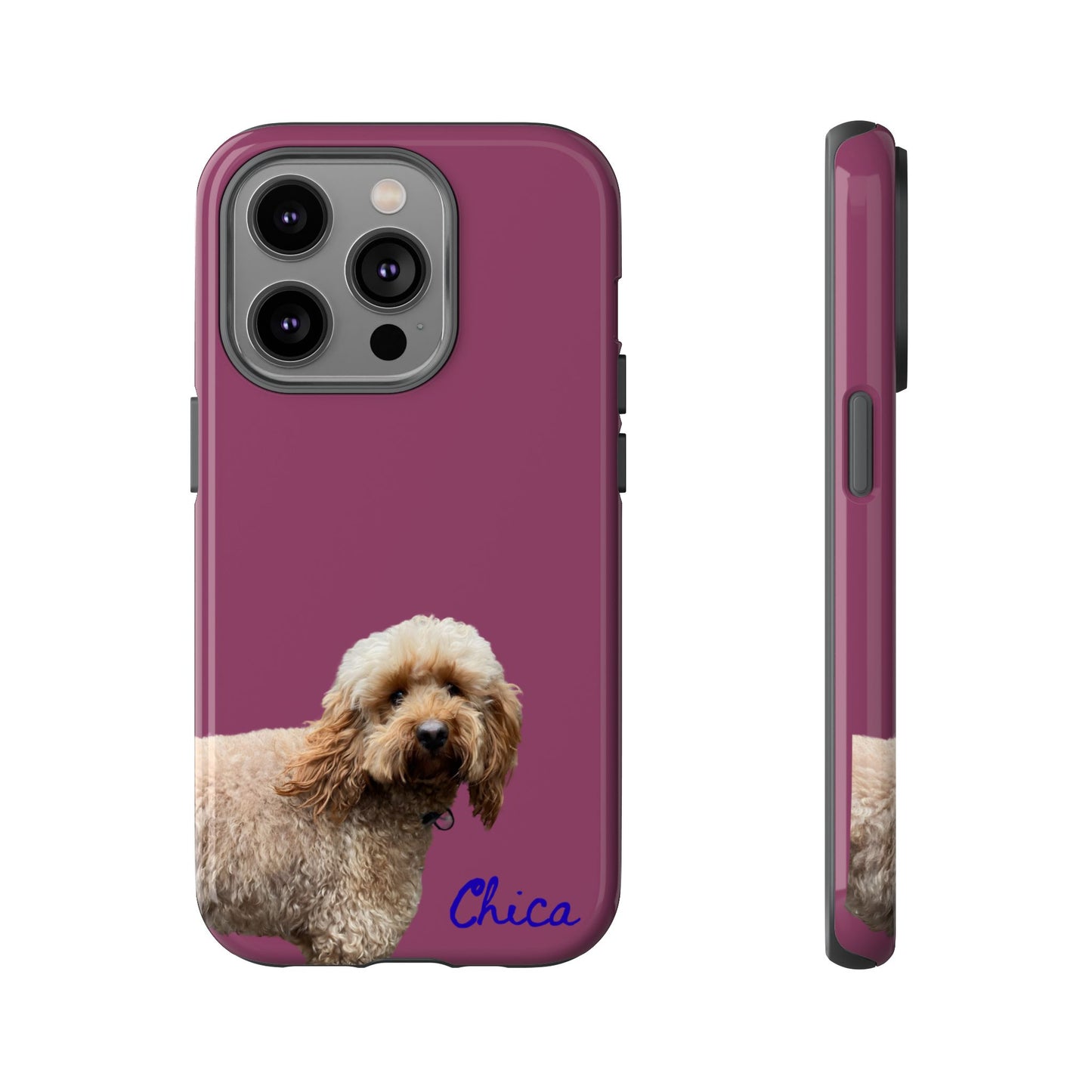 Customizable Pet Tough Phone Case Your Pet Photo or Digital Painting with Name_9 iPhone 16, 15 Pro Max, 15 Plus, Samsung S24 Ultra, Pixel 7