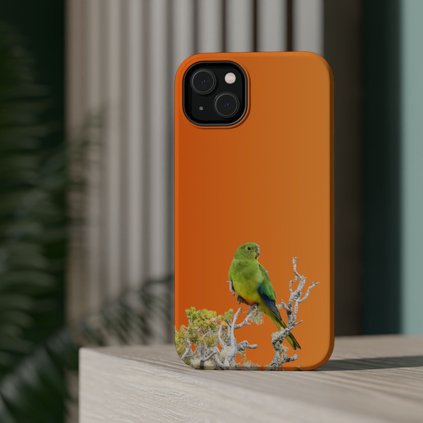 Orange-bellied Parrot - Magnetic Impact-Resistant Phone Case - Fono Caso x EstebantheNatureman - Wildlife Case - Gift for Bird Lovers