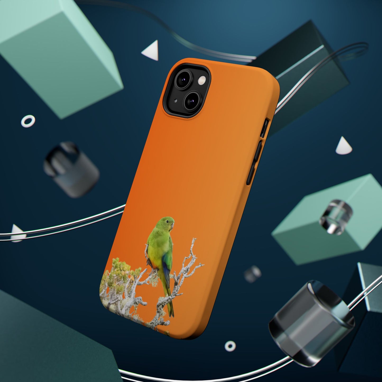 Orange-bellied Parrot - Magnetic Impact-Resistant Phone Case - Fono Caso x EstebantheNatureman - Wildlife Case - Gift for Bird Lovers
