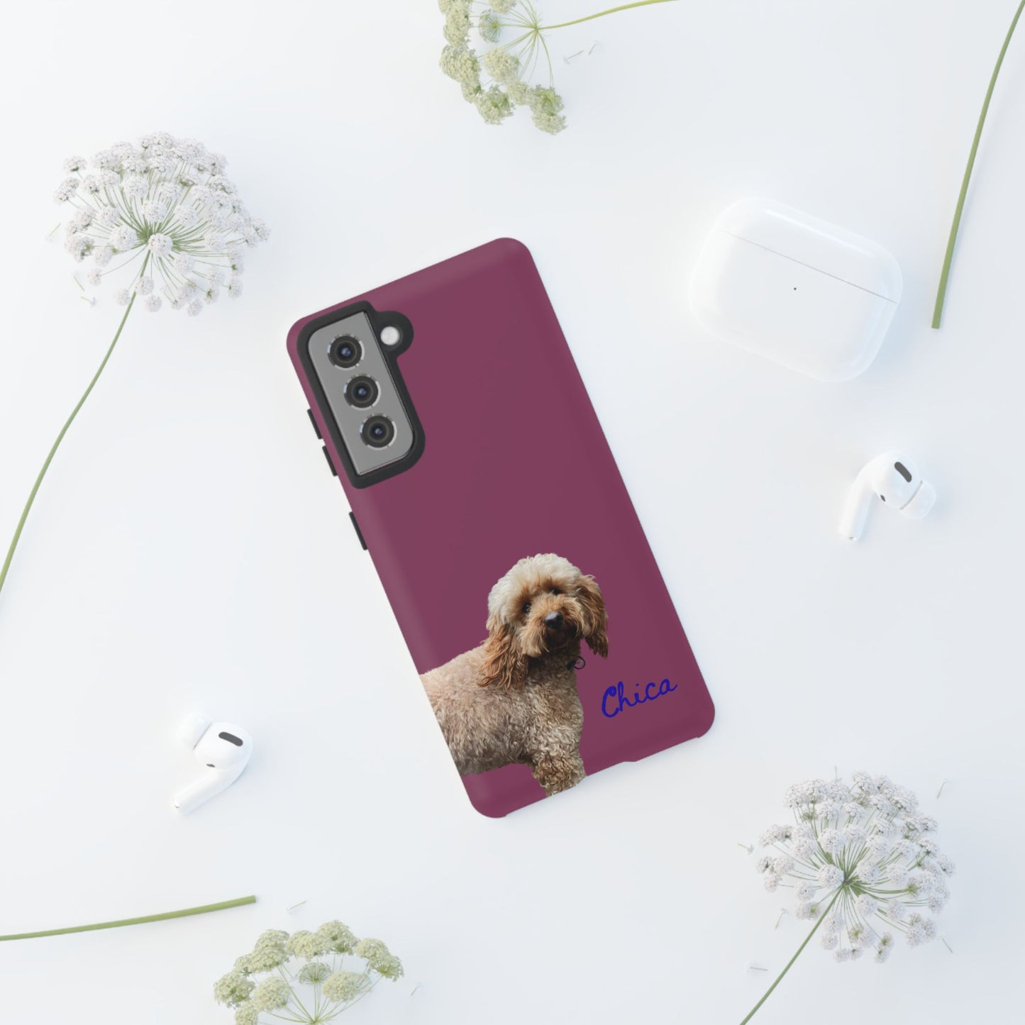 Customizable Pet Tough Phone Case Your Pet Photo or Digital Painting with Name_9 iPhone 16, 15 Pro Max, 15 Plus, Samsung S24 Ultra, Pixel 7