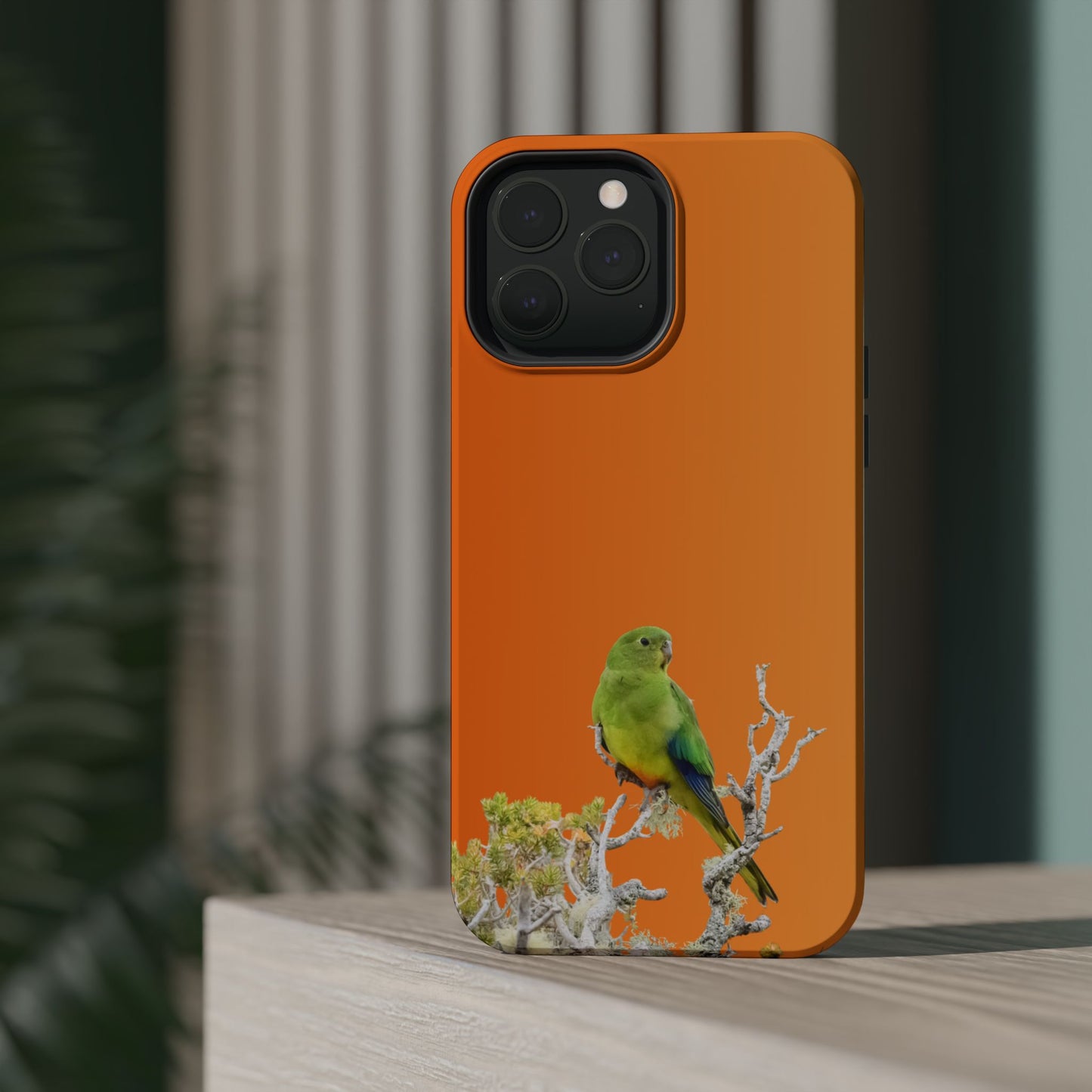 Orange-bellied Parrot - Magnetic Impact-Resistant Phone Case - Fono Caso x EstebantheNatureman - Wildlife Case - Gift for Bird Lovers