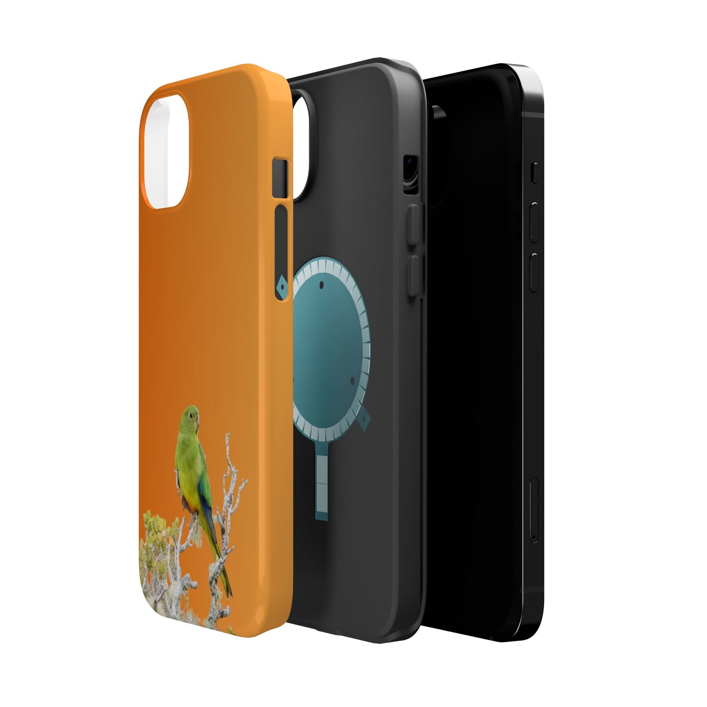 Orange-bellied Parrot - Magnetic Impact-Resistant Phone Case - Fono Caso x EstebantheNatureman - Wildlife Case - Gift for Bird Lovers