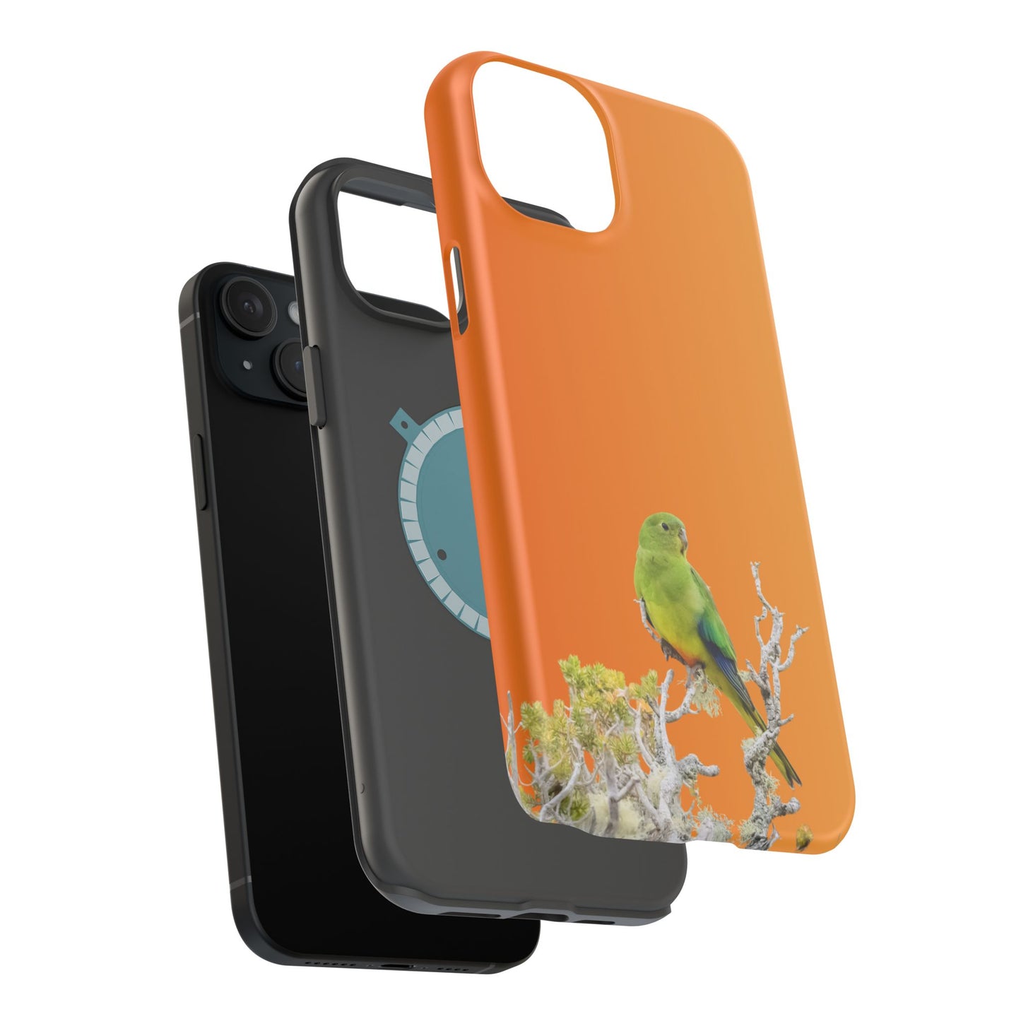 Orange-bellied Parrot - Magnetic Impact-Resistant Phone Case - Fono Caso x EstebantheNatureman - Wildlife Case - Gift for Bird Lovers
