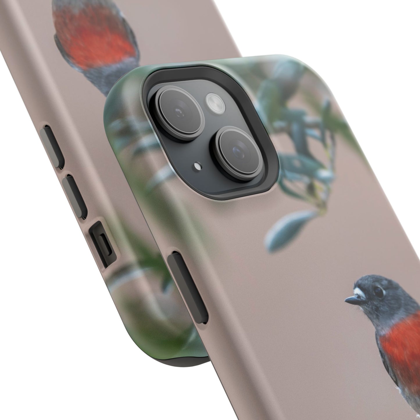Scarlet Robin - Magnetic Impact-Resistant Phone Case - Fono Caso x EstebantheNatureman - Wildlife Photography Case - Gift for Bird Lovers