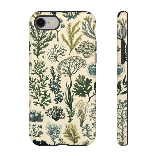 Botanical Oceanic Plant Life Illustration Cottagecore_1 Customizable Tough Phone Case for iPhone 16, 15 Pro Max, Samsung S24 Ultra, Pixel 7 & more