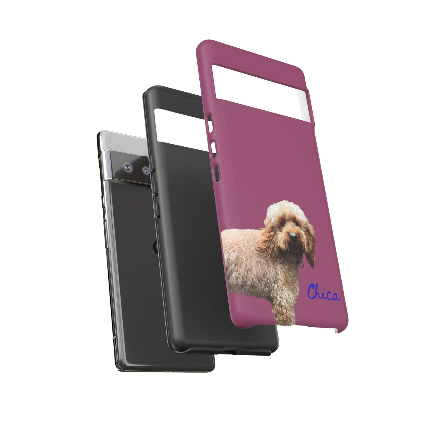 Customizable Pet Tough Phone Case Your Pet Photo or Digital Painting with Name_9 iPhone 16, 15 Pro Max, 15 Plus, Samsung S24 Ultra, Pixel 7