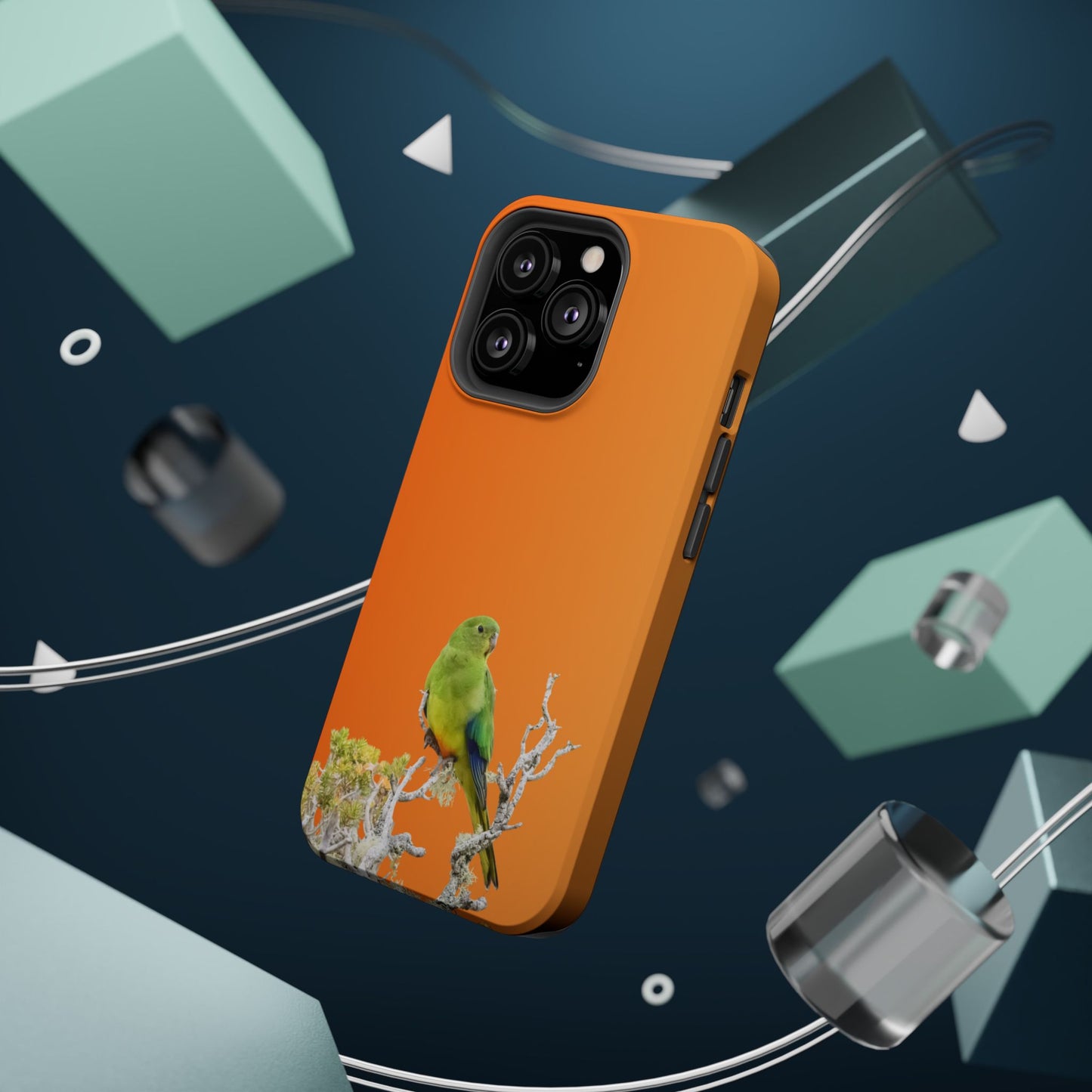 Orange-bellied Parrot - Magnetic Impact-Resistant Phone Case - Fono Caso x EstebantheNatureman - Wildlife Case - Gift for Bird Lovers