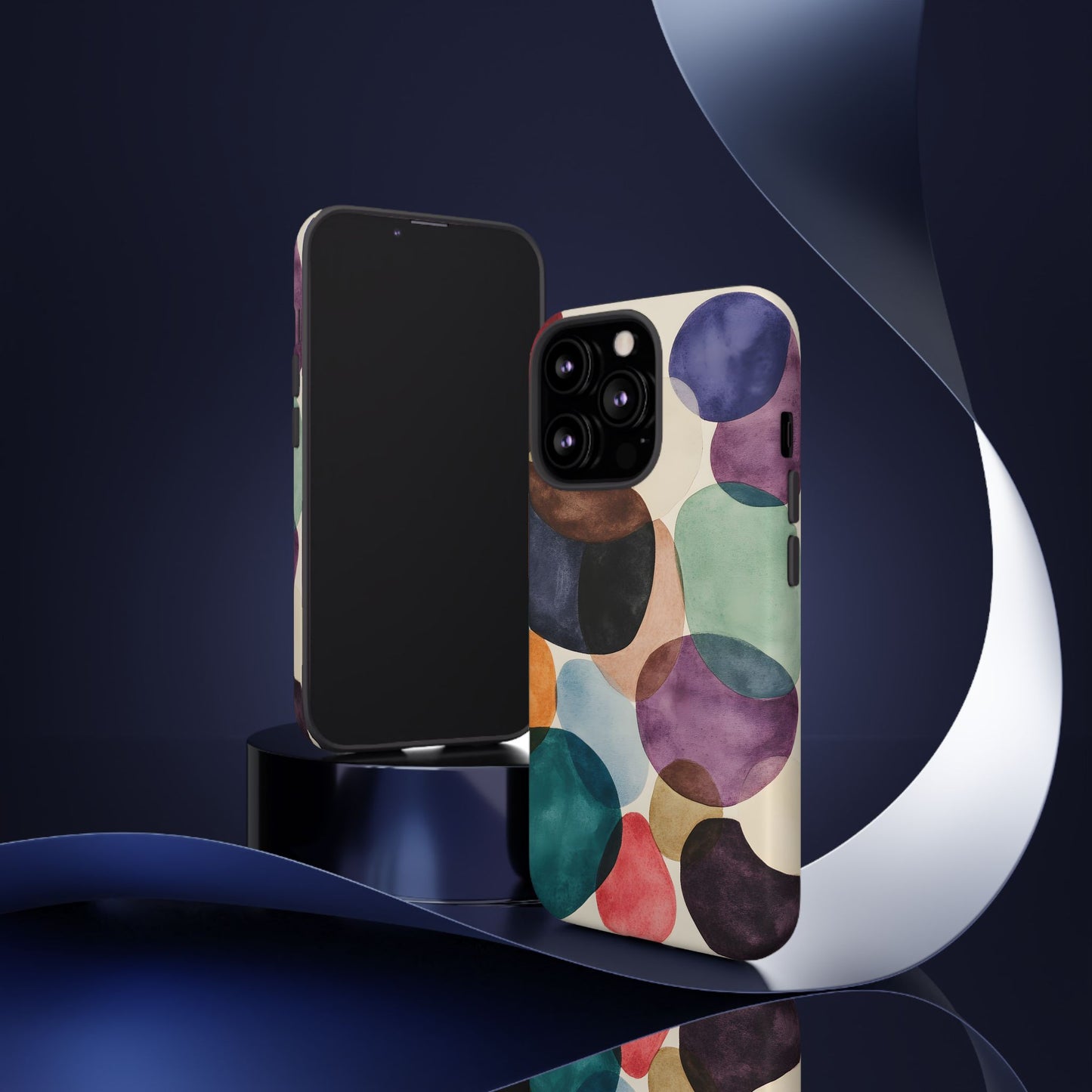 Colorful Abstract Organic Shapes_22 Customizable Tough Phone Case for iPhone 16, 15 Pro Max, Samsung S24 Ultra, Pixel 7 & more