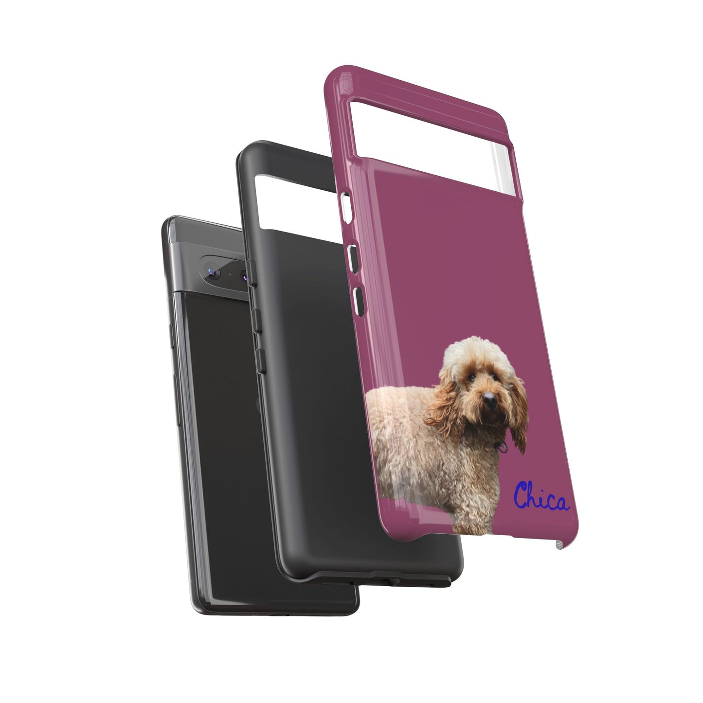 Customizable Pet Tough Phone Case Your Pet Photo or Digital Painting with Name_9 iPhone 16, 15 Pro Max, 15 Plus, Samsung S24 Ultra, Pixel 7