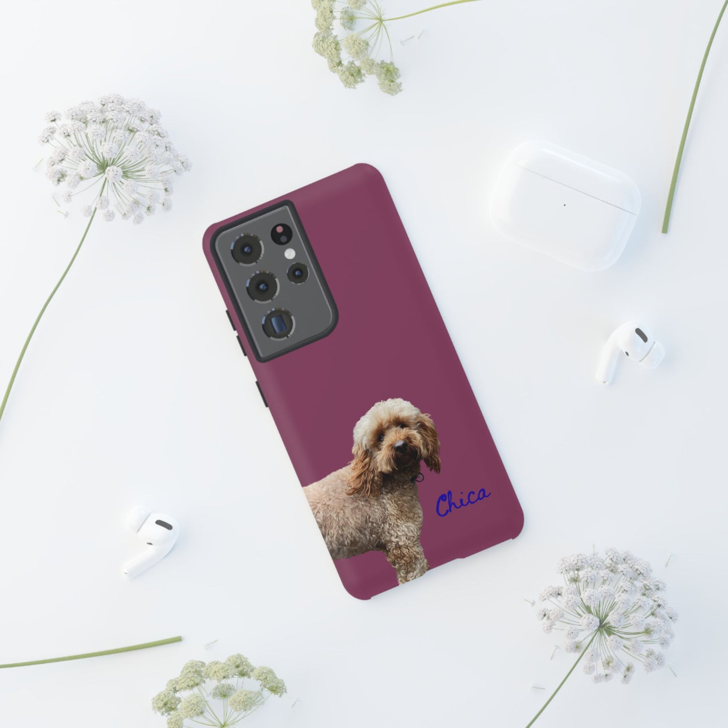 Customizable Pet Tough Phone Case Your Pet Photo or Digital Painting with Name_9 iPhone 16, 15 Pro Max, 15 Plus, Samsung S24 Ultra, Pixel 7
