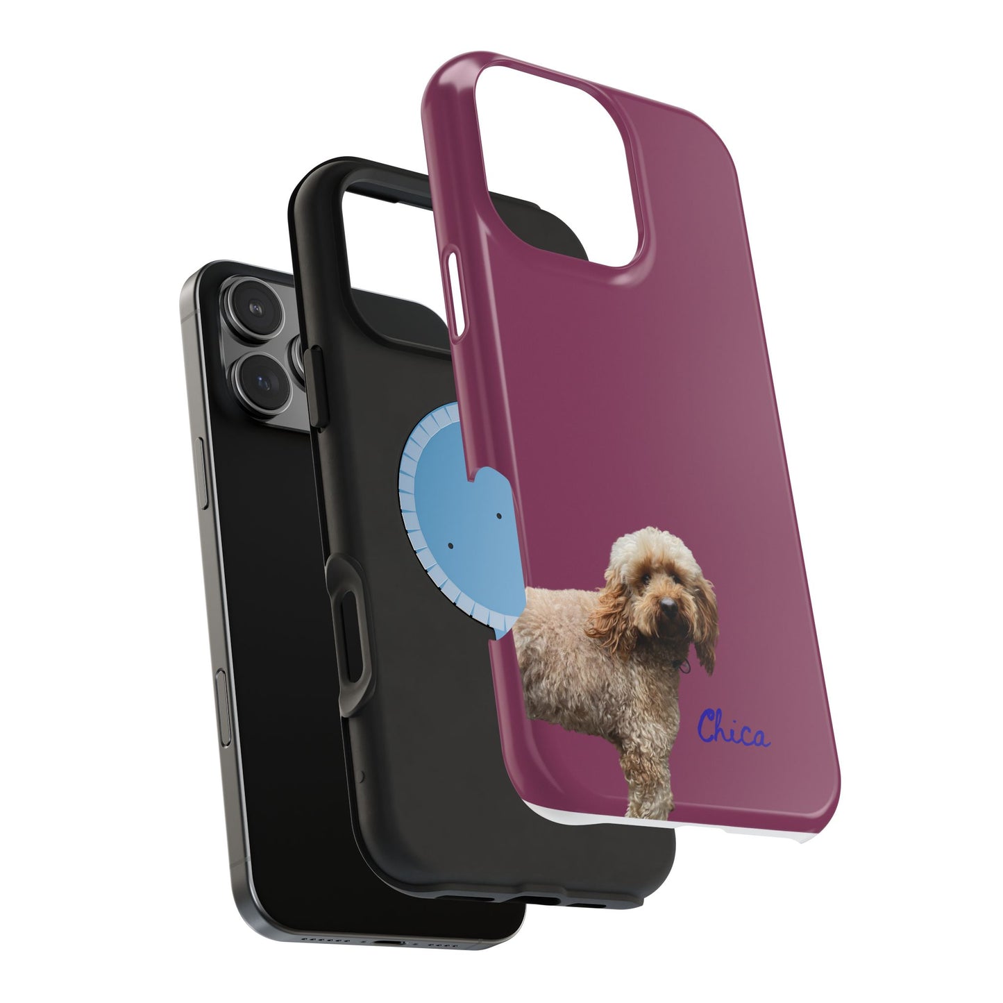 Customizable Magnetic Impact-Resistant Phone Case Your Pet Photo or Digital Painting with Name_9_iPhone 13 and up