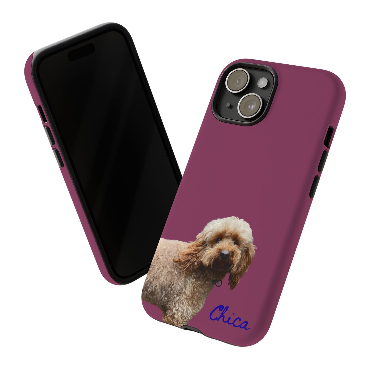 Customizable Pet Tough Phone Case Your Pet Photo or Digital Painting with Name_9 iPhone 16, 15 Pro Max, 15 Plus, Samsung S24 Ultra, Pixel 7