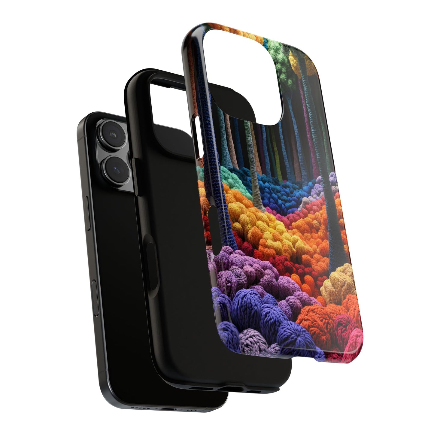 3D-ish Whimsical Woollen Tree Landscape_2 Customizable Tough Phone Case for iPhone 16, 15 Pro Max, Samsung S24 Ultra, Pixel 7 & more