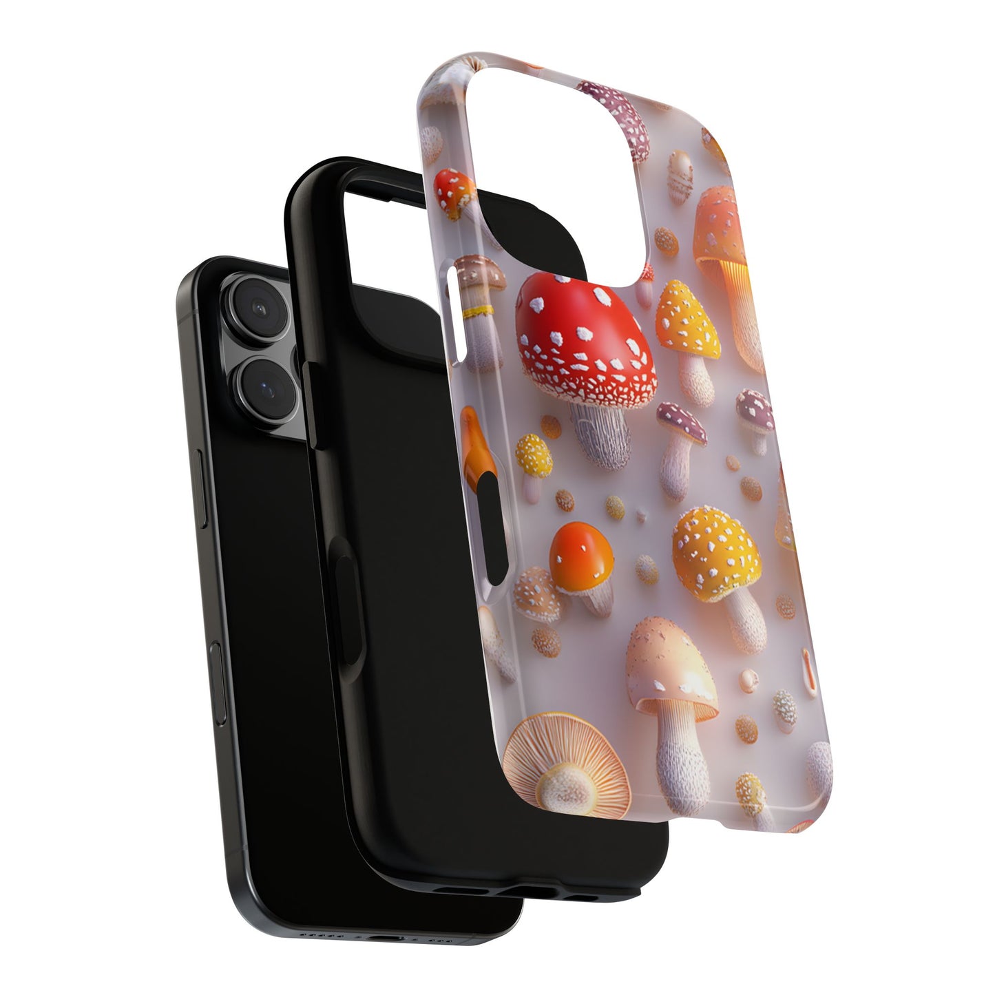 3D Mushrooms_7 Customizable Tough Phone Case for iPhone 16, 15 Pro Max, Samsung S24 Ultra, Pixel 7 & more
