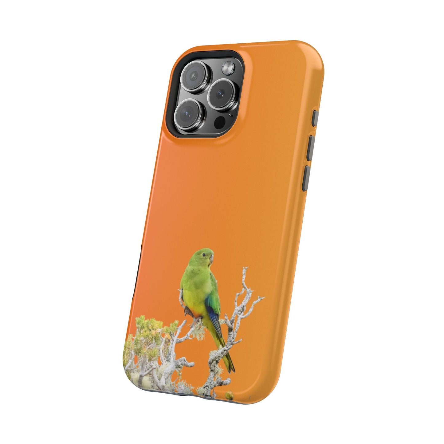 Orange-bellied Parrot - Magnetic Impact-Resistant Phone Case - Fono Caso x EstebantheNatureman - Wildlife Case - Gift for Bird Lovers