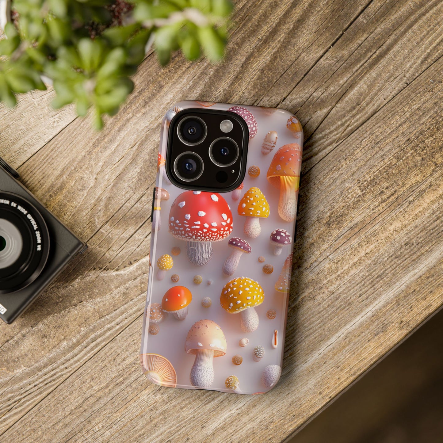 3D Mushrooms_7 Customizable Tough Phone Case for iPhone 16, 15 Pro Max, Samsung S24 Ultra, Pixel 7 & more