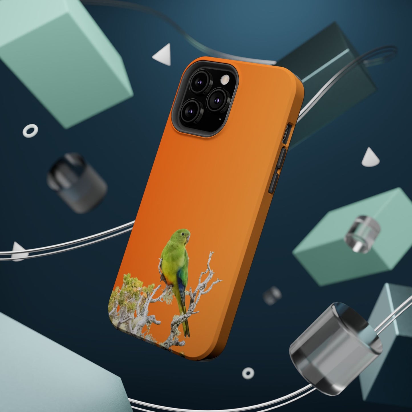 Orange-bellied Parrot - Magnetic Impact-Resistant Phone Case - Fono Caso x EstebantheNatureman - Wildlife Case - Gift for Bird Lovers