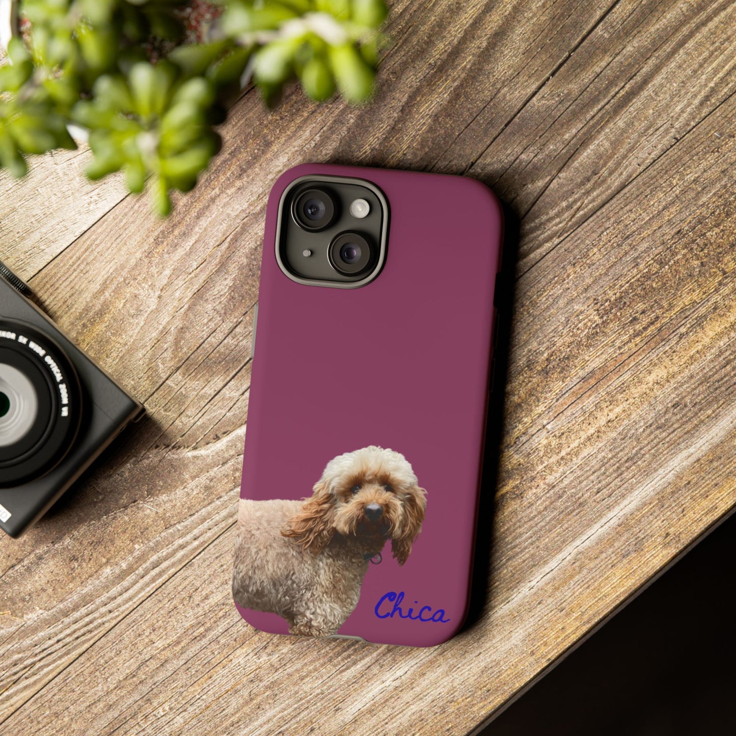 Customizable Pet Tough Phone Case Your Pet Photo or Digital Painting with Name_9 iPhone 16, 15 Pro Max, 15 Plus, Samsung S24 Ultra, Pixel 7
