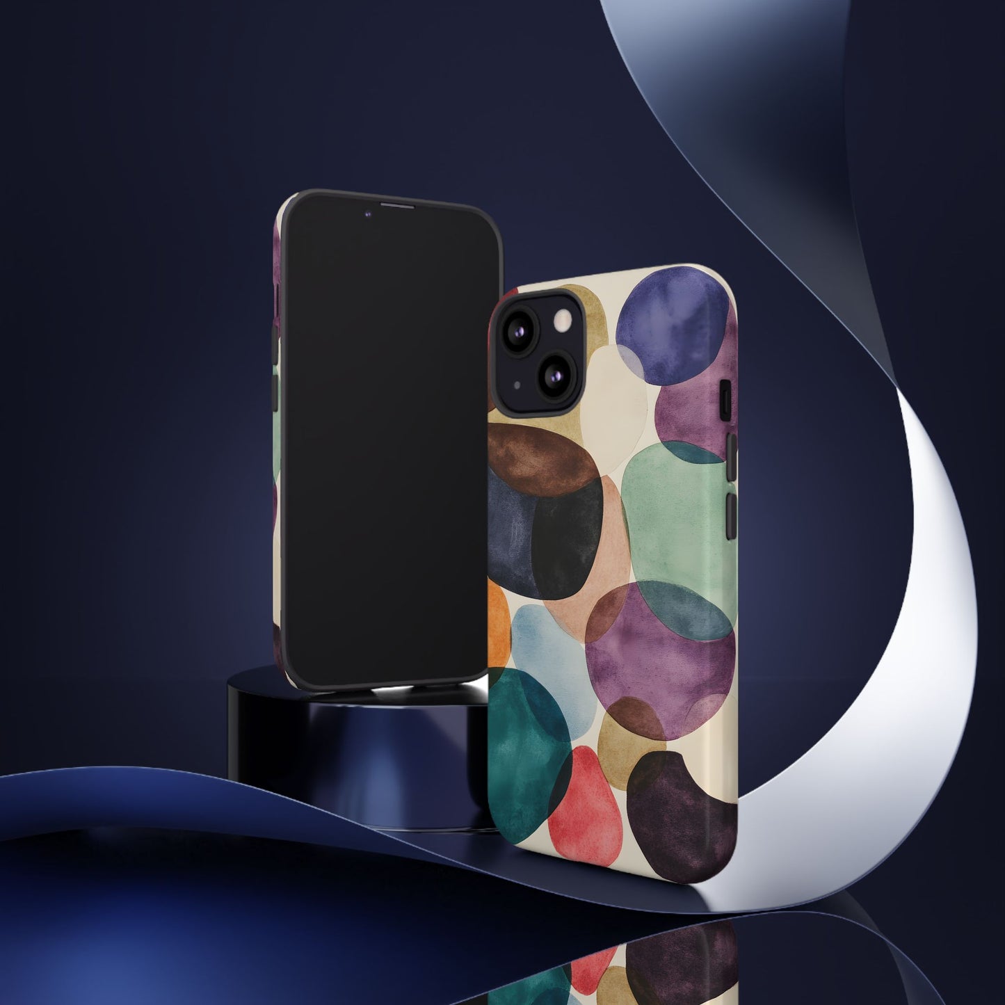Colorful Abstract Organic Shapes_22 Customizable Tough Phone Case for iPhone 16, 15 Pro Max, Samsung S24 Ultra, Pixel 7 & more