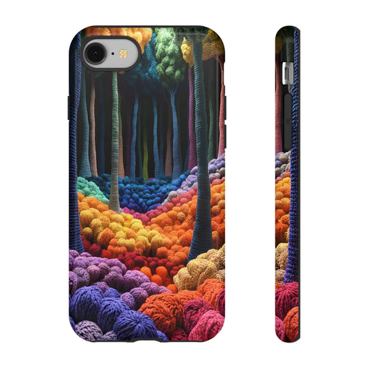 3D-ish Whimsical Woollen Tree Landscape_2 Customizable Tough Phone Case for iPhone 16, 15 Pro Max, Samsung S24 Ultra, Pixel 7 & more
