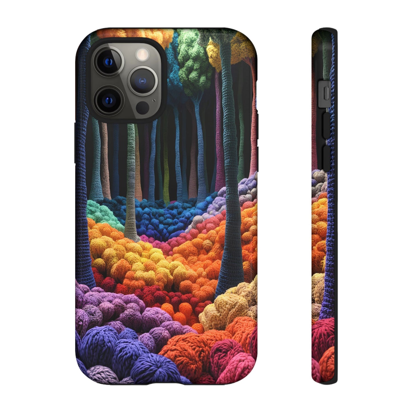 3D-ish Whimsical Woollen Tree Landscape_2 Customizable Tough Phone Case for iPhone 16, 15 Pro Max, Samsung S24 Ultra, Pixel 7 & more