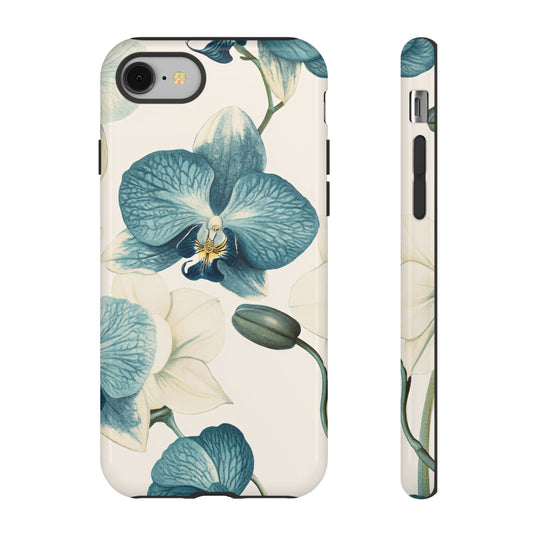 Botanical Floral Illustration Orchid Cottagecore Aesthetic_1 Customizable Tough Phone Case for iPhone 16, 15 Pro Max, Samsung S24 Ultra, Pixel 7 & more