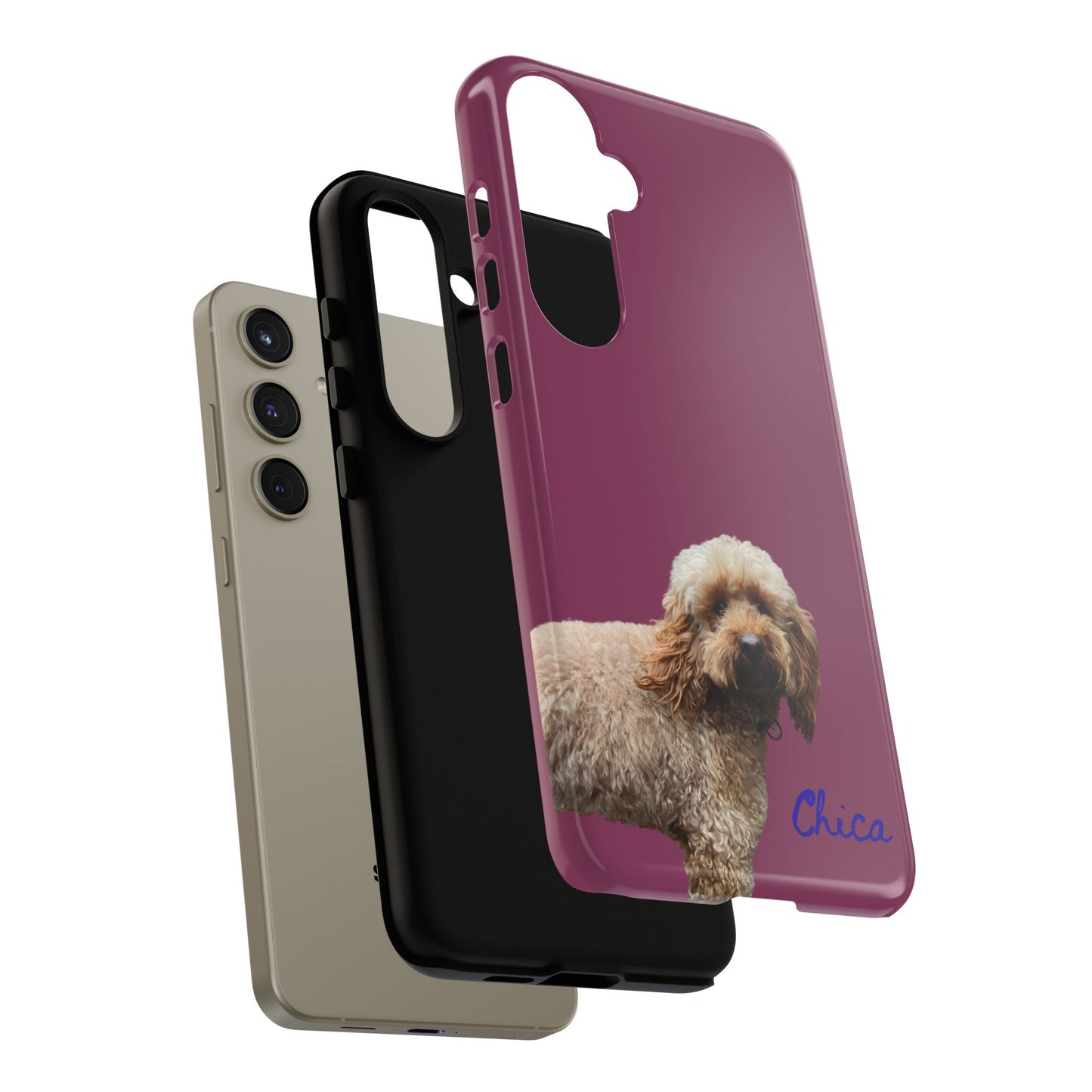 Customizable Pet Tough Phone Case Your Pet Photo or Digital Painting with Name_9 iPhone 16, 15 Pro Max, 15 Plus, Samsung S24 Ultra, Pixel 7