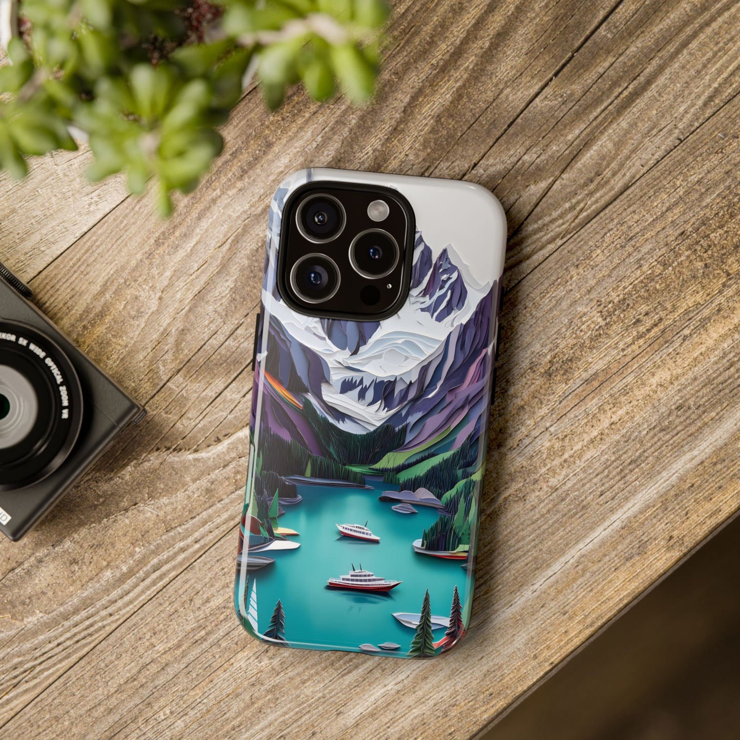 3D Paper Art Nature_1 Customizable Tough Phone Case for iPhone 16, 15, 15 Pro Max, 15 Plus, Samsung S24 Ultra, Pixel 7 & more