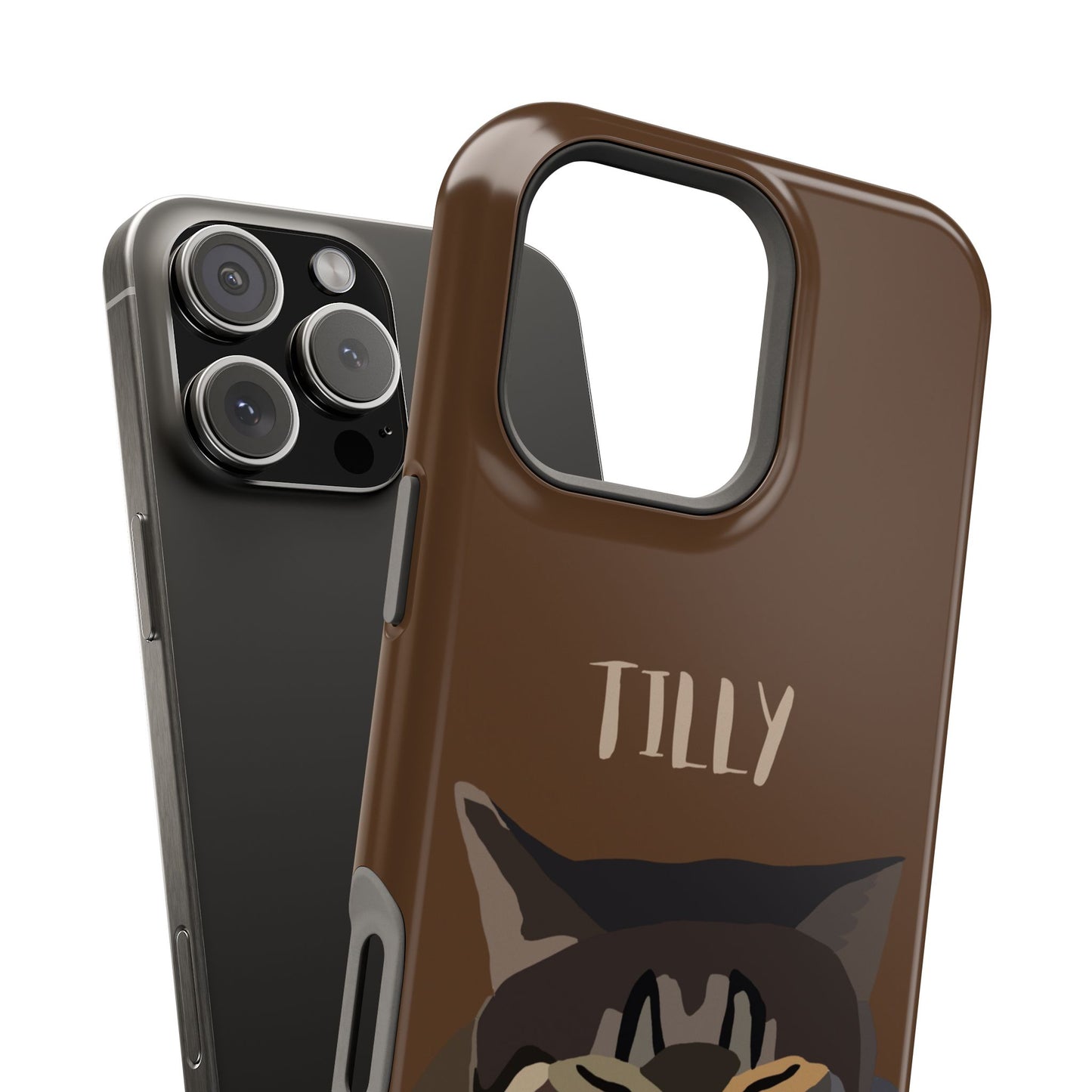 Customizable Magnetic Impact-Resistant Phone Case Your Pet Photo or Digital Painting with Name_2_iPhone 13 and up