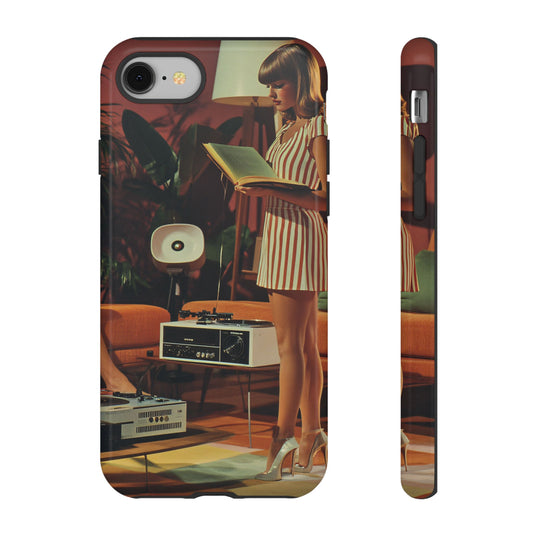 Retro Sci-Fi Hi-Fi Vintage Space Age Art_4 Customizable Tough Phone Case for iPhone 16, 15 Pro Max, Samsung S24 Ultra, Pixel 7 & more