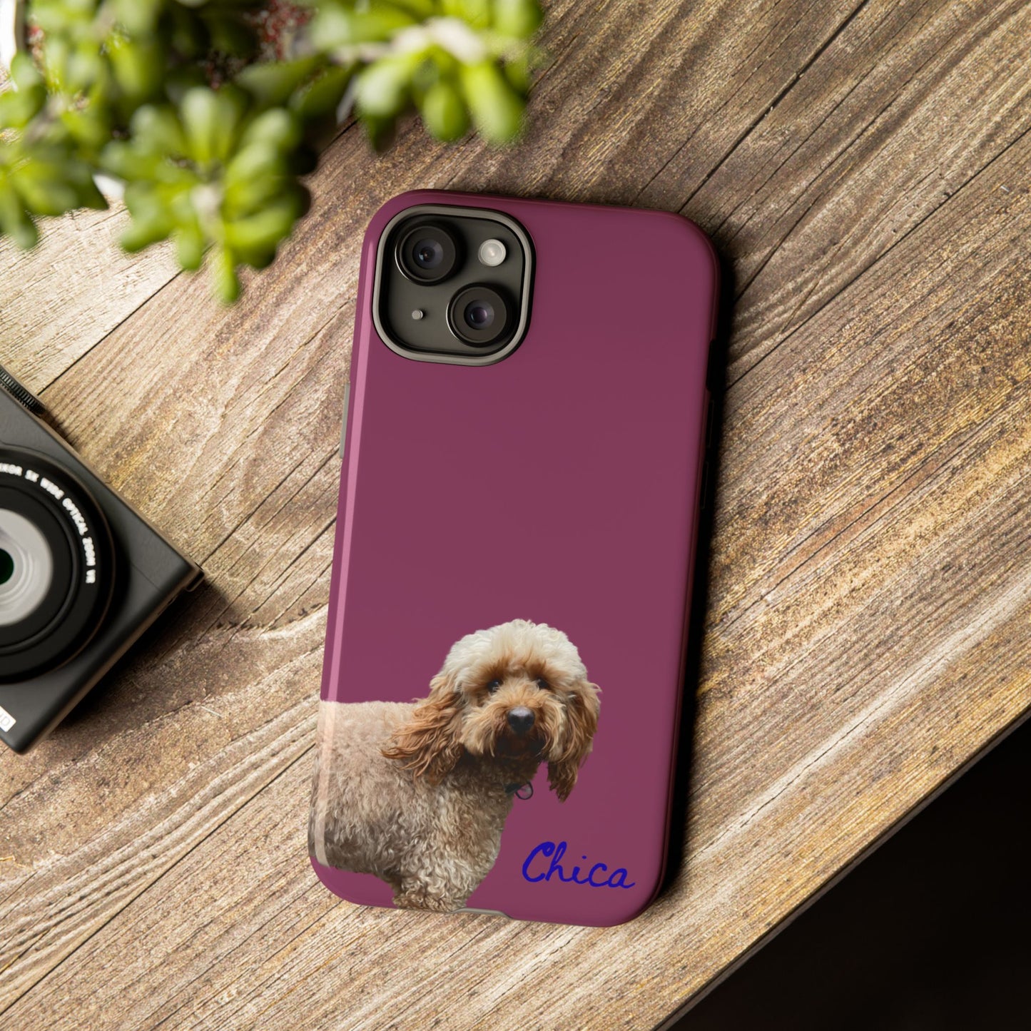 Customizable Pet Tough Phone Case Your Pet Photo or Digital Painting with Name_9 iPhone 16, 15 Pro Max, 15 Plus, Samsung S24 Ultra, Pixel 7
