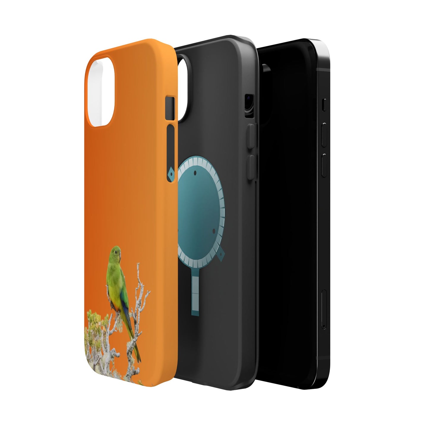 Orange-bellied Parrot - Magnetic Impact-Resistant Phone Case - Fono Caso x EstebantheNatureman - Wildlife Case - Gift for Bird Lovers