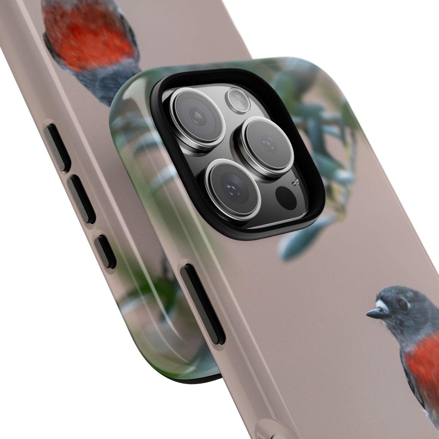 Scarlet Robin - Tough Phone Case - Fono Caso x EstebantheNatureman - Wildlife Photography Case - Gift for Bird Lovers