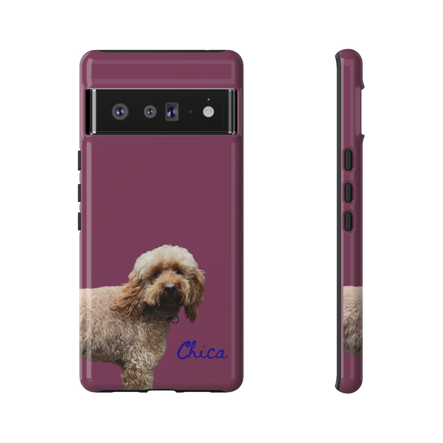 Customizable Pet Tough Phone Case Your Pet Photo or Digital Painting with Name_9 iPhone 16, 15 Pro Max, 15 Plus, Samsung S24 Ultra, Pixel 7