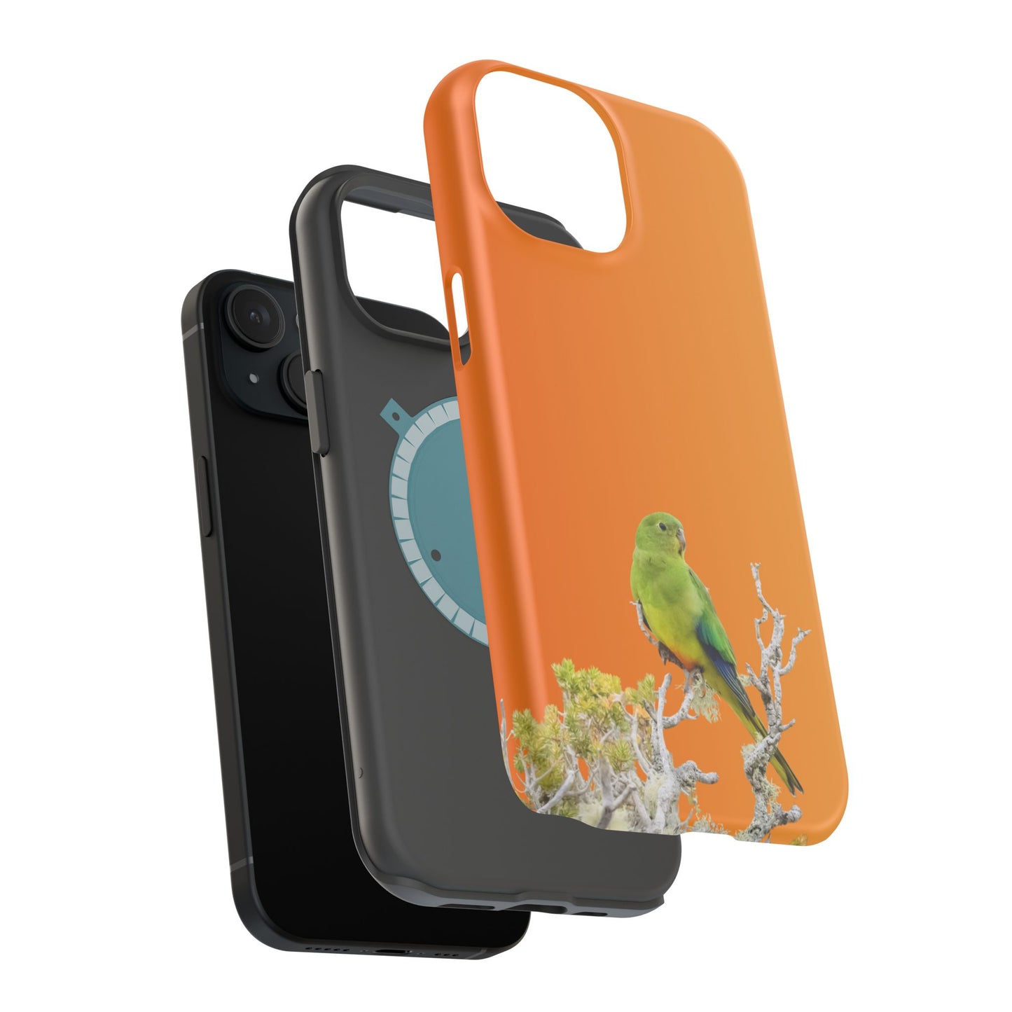 Orange-bellied Parrot - Magnetic Impact-Resistant Phone Case - Fono Caso x EstebantheNatureman - Wildlife Case - Gift for Bird Lovers