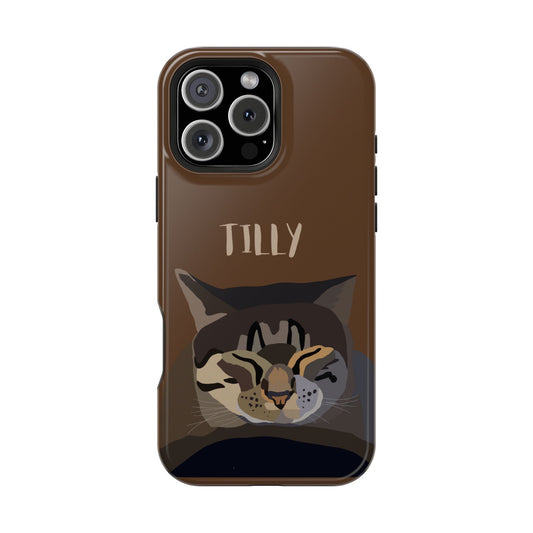 Customizable Magnetic Impact-Resistant Phone Case Your Pet Photo or Digital Painting with Name_2_iPhone 13 and up