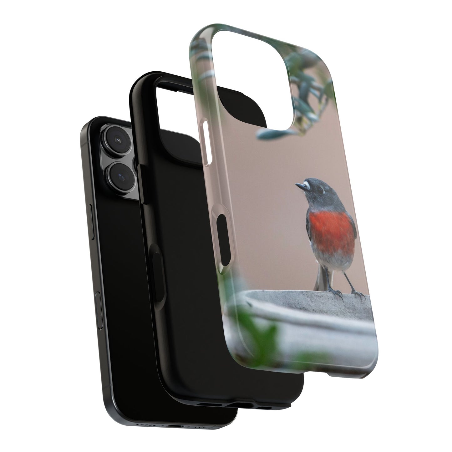 Scarlet Robin - Tough Phone Case - Fono Caso x EstebantheNatureman - Wildlife Photography Case - Gift for Bird Lovers